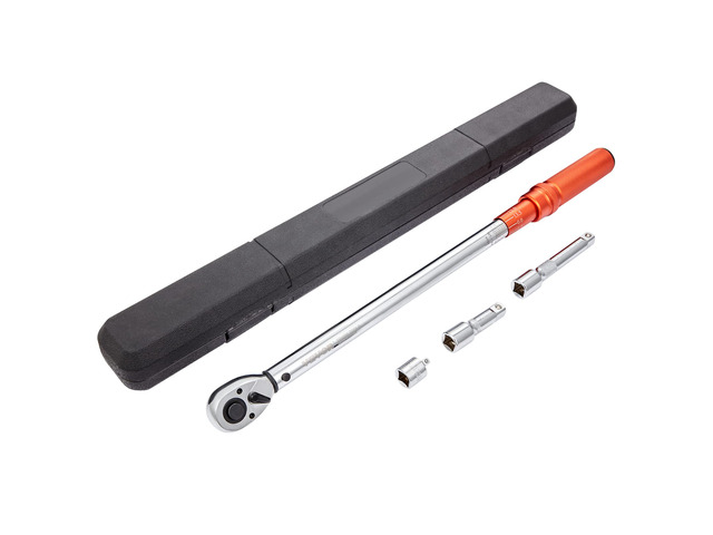 1/2-inch Drive Click Torque Wrench 25-250ft. lb/34-340n. m, Dual-Direction Adjustable Torque Wrench Set with Mechanical Dual Range Scales and...