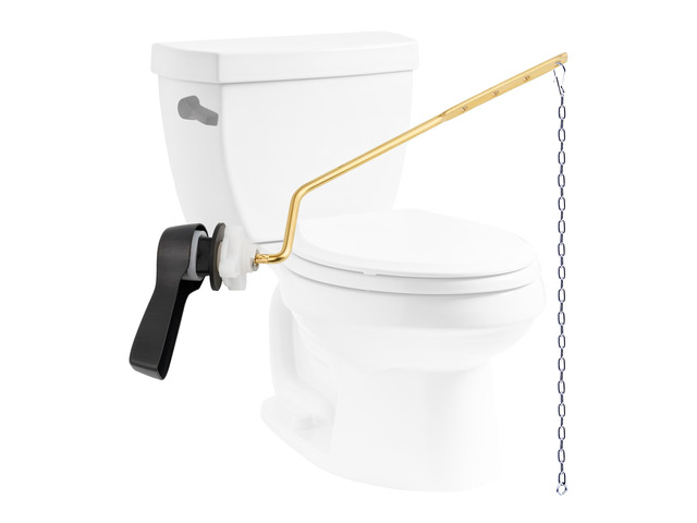 Universal Metal Side Mount Toilet Handle Kit, Oil Rubbed Bronze Solid Brass Toilet Flush Tank Lever with Stainless Steel Adjustable Flapper Chains,...