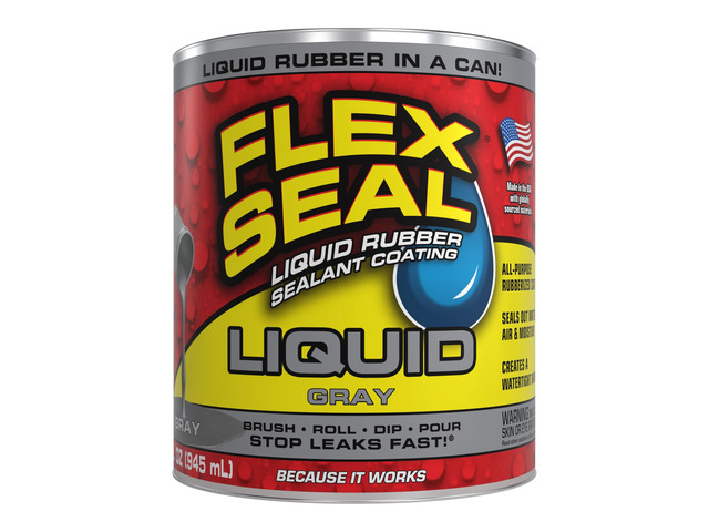 Rubber Sealant Coating, Waterproof, Gray, 32 oz Stops leaks fast, brush, roll, dip or pour on, UV resistant, prevents rust, corrosion, roof,...