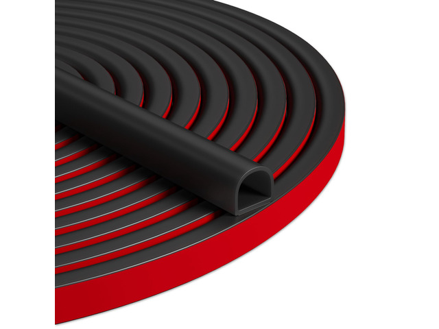 40FT Weather Stripping Door Seal, Self-Adhesive Silicone D-Shaped Seal Strip for Door Frame & Window Gaps, Soundproof Insulation Gap Filler