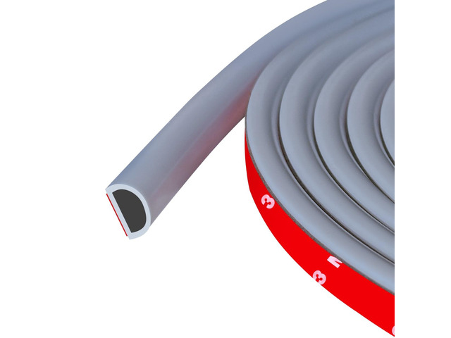 Weather Stripping Door Seal, Self Adhesive Silicone D Shaped Weather Strip, Door Seal Strip for Door Frame/Window Seal, 20Ft, Grey (9/16' W ×...