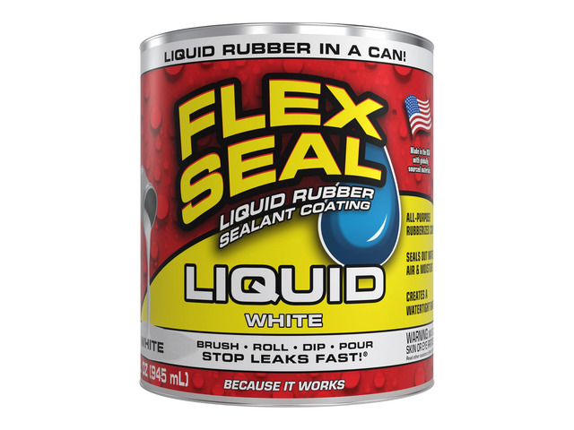 Rubber Sealant Coating, Waterproof, White, 32 oz Stops leaks fast, brush, roll, dip or pour on, UV resistant, prevents rust, corrosion, roof,...