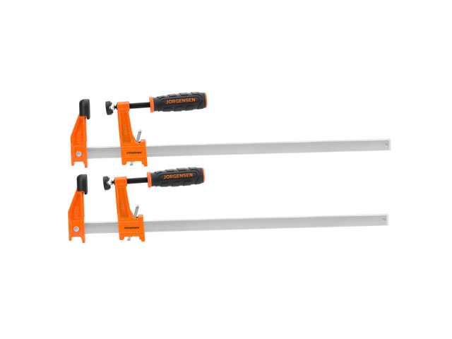 18' Medium-Duty Steel Bar Clamp Set, 600 lbs Load Limit, 2-Pack F Clamps for Woodworking, Metalworking and DIY Projects
