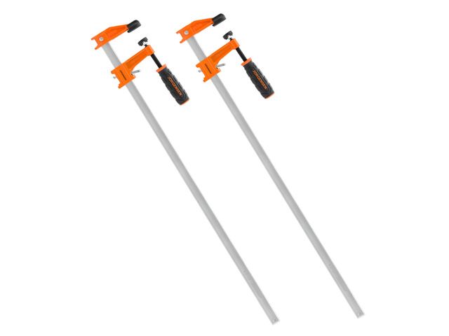 24' Medium-Duty Steel Bar Clamp Set, 600 lbs Load Limit, 2-Pack F Clamps for Woodworking, Metalworking and DIY Projects