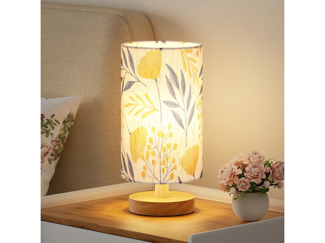 Small Table Lamps (Ginkgo Cream Shade, 9' Inline Control) 3000K LED Blub Included 680 Lumens Easy Assembly Minimalist Design E26 for Kitchen for...
