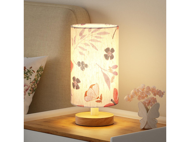 Small Table Lamps (Butterfly Cream Shade, 9' Inline Control) 3000K LED Blub Included 680 Lumens Easy Assembly Minimalist Design E26 for Kitchen for...
