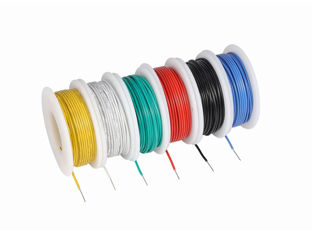 30 AWG Solid Tinned Copper Wire Kit, 6 Colors 100 ft Each 100 ft Each