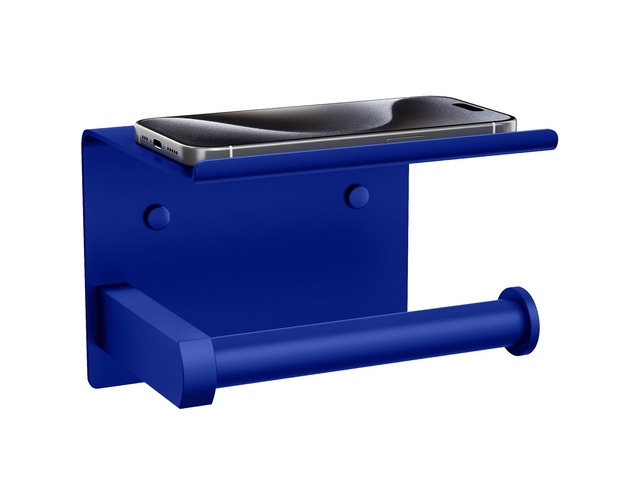 Toilet Paper Holder with Shelf Wall Mounted Toilet Paper Roll Dispenser Heavy Duty Stainless Steel Klein Blue