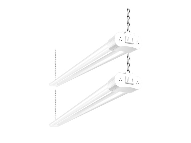 4FT Linkable LED Shop Light for Garage, 6500LM 60W Utility Light Fixture, 5000K Daylight LED Workbench Light with Plug, Hanging or Surface...