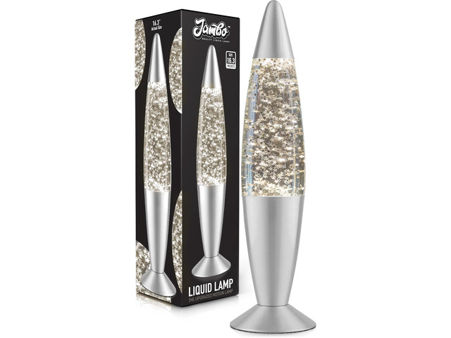 16-Inch Silver Star Glitter Lamp I Beautiful Liquid Lamp I Entertaining for Adults and Kids I Perfect Holiday Gift