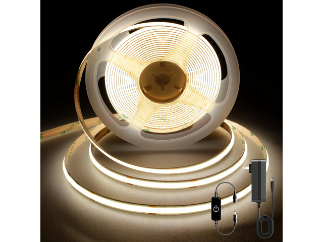 Pandry COB LED Strip Lights, 4000K Natural White, 3M/9.84FT Touch Dimmable LED Strips,CRI90+,960LEDs,24V LED Tape Lights,Indoor for...