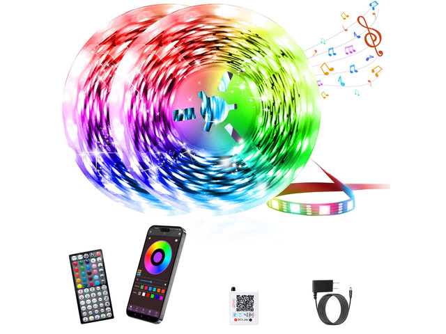 150FT RGB Led Lights for Bedroom with Remote & App Control, 2 * 75FT Music Sync Color Changing Led Light Strip DIY Led Lights for Room, Christmas,...