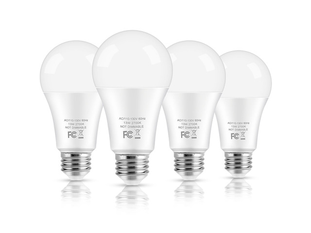 LED Light Bulbs, 100 Watt Equivalent A19 LED Bulbs, 13W 2700K Warm White 1500 Lumens Non-Dimmable Bright E26 Edison Medium Screw Bulbs for Home...