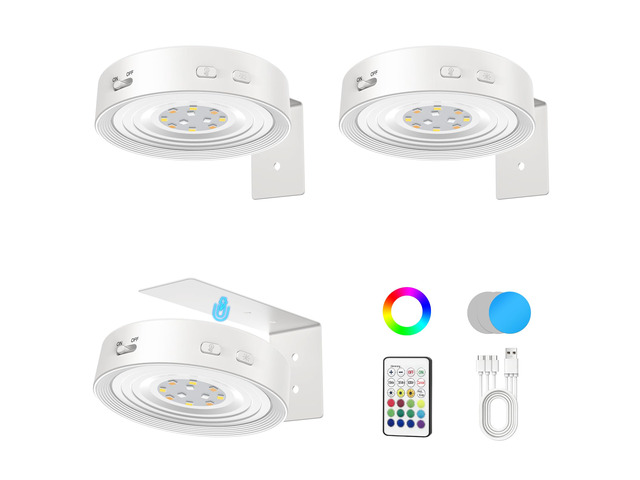 Picture Lights for Wall, Rechargeable Battery Magnetic Wall Lights with 3 Color Temps and 12 RGB, Picture Light with Remote, Dimmable and Timer,...