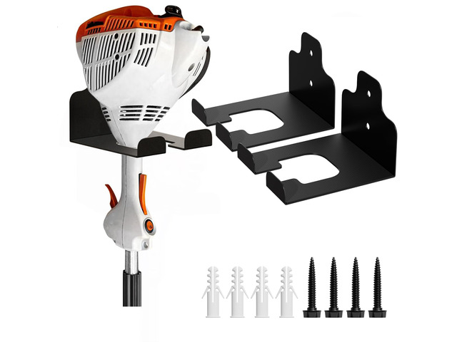 Garage Organizer Trimmer Rack,Garden Power Tool Hanger,2 Pack,Black Weedeater Rack, Heavy Duty Weed Whackers Holder Wall Mounted for Grass Trimmer,...