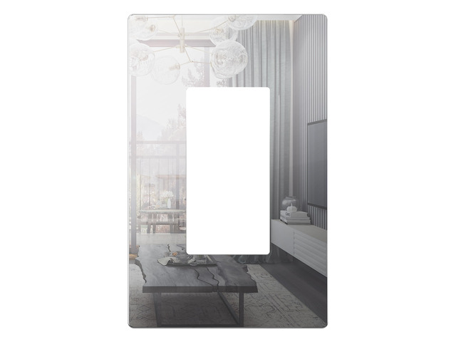 Decorator Wall Plate, Mid-Size 1-Gang, Acrylic, Mirror Glass Silver Screwless Light Switch/Outlet Cover, Impact Resistant, Reflective, Plexiglass,...