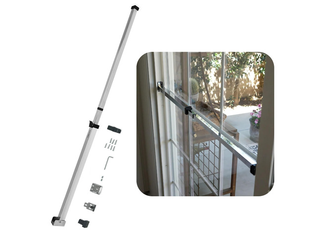 Sliding Door Security Bar-Child Proof Sliding Door Lock Bar with Anti Lift Lock - Fits Most Doors & Windows - Adjustable Patio Door Security Bar...
