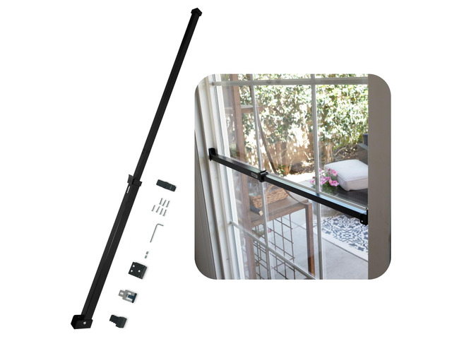 Sliding Door Security Bar-Child Proof Sliding Door Lock Bar with Anti Lift Lock - Fits Most Doors & Windows - Adjustable Patio Door Security Bar...