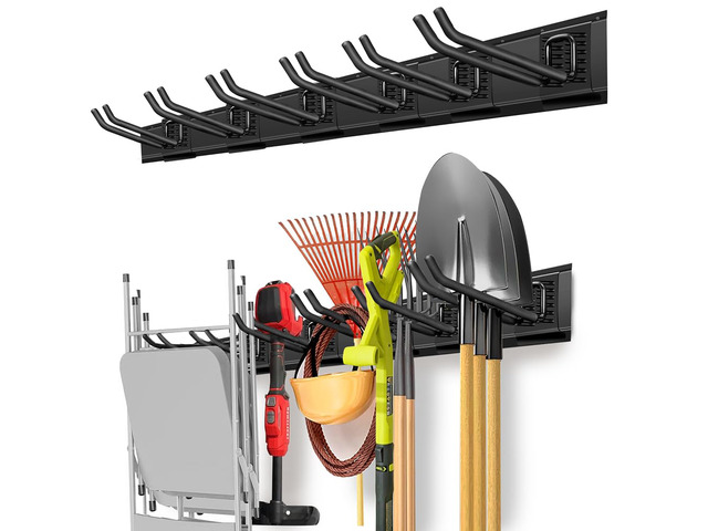 Garage Wall Organizer, 48 inches Adjustable Garden Tool Organizer Heavy-duty Alloy Steel, 360 LBS Load, Wear & Tear Resistant, Soft Anti-Scratch...