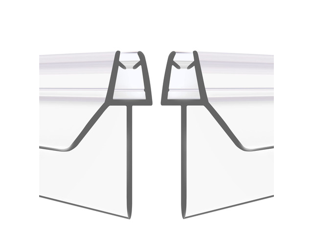 2-Pack Frameless Shower Door Bottom Seal Strip for 3/8'' Thick Glass 2×39 inch Clear Vinyl Glass Door Sweep Seals Strip, Covers up to 23mm Gap to...