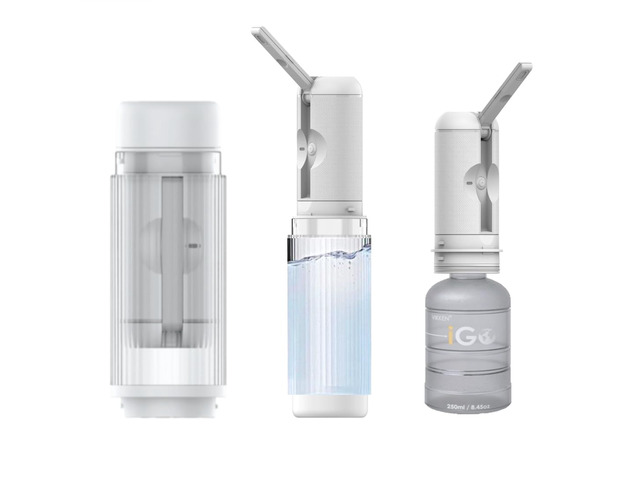 Go+ Portable Travel Bidet Rechargeable, 300ml+250ml Ivory White Handheld personal hygiene water jet, men and women; 3 pressure modes, long-press...