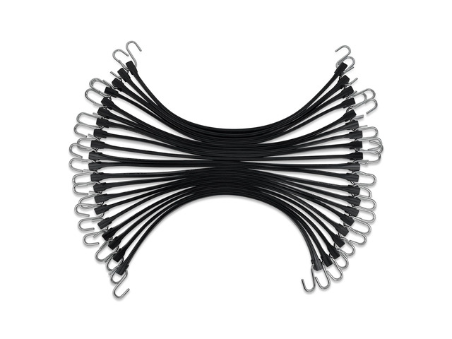 21' (20 Packs) Bungee Cords with Hooks Rubber Tarp Straps with 150% Max Stretch, 100% EPDM Bungee Cords with Metal Crimped S Hooks, Ideal for...
