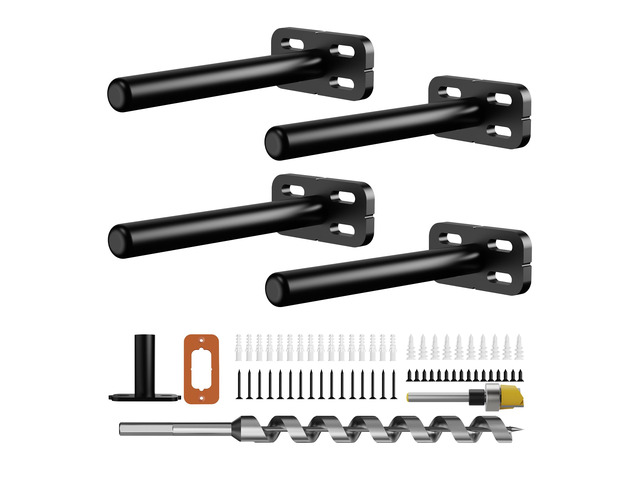 4pcs Wall Shelf Brackets Heavy Duty Floating Shelf Bracket Hidden,Invisible Black Shelving Brackets Decorative Floating Shelf Hardware Heavy...