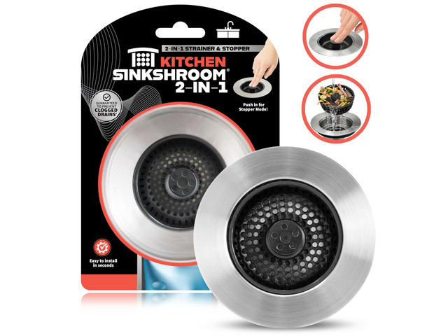 Kitchen Sink Drain Strainer, 2-in-1 Pop-Up Sink Stopper & Strainer with Removable Anti-Clog Basket, 304 Stainless Steel, Fits 3'-3.4' US Standard...
