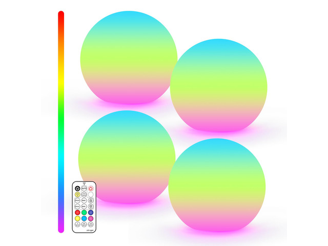 3-inch Rechargeable LED Ball Lights, Sphere Night Light 18 Modes, 11 RGB Color Change Mood Lighting, IP65 Waterproof Floating Pool Light for...