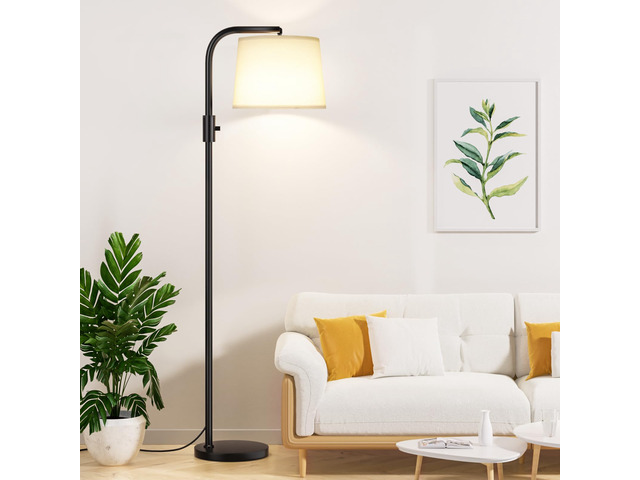 Fully Dimmable Floor Lamp with 9W LED Bulb, Standing Lamp for Living Room with Adjustable Head, Modern Tall Light with Rotary Switch for Office,...
