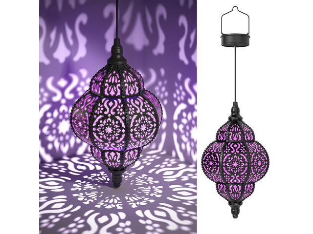 Hanging Solar Lights Outdoor Garden Decor Solar Lantern Waterproof Plastic Moroccan Outdoor Decorations for Patio Pathway Yard Backyard Garden...