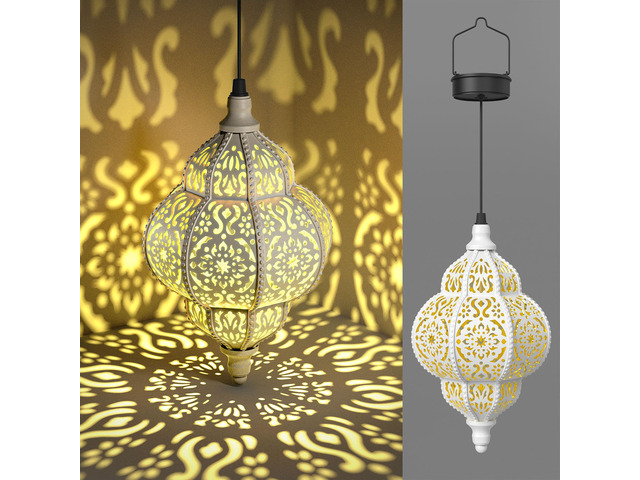 Hanging Solar Lights Outdoor Garden Decor Solar Lantern Waterproof Plastic Moroccan Outdoor Decorations for Patio Pathway Yard Backyard Garden...