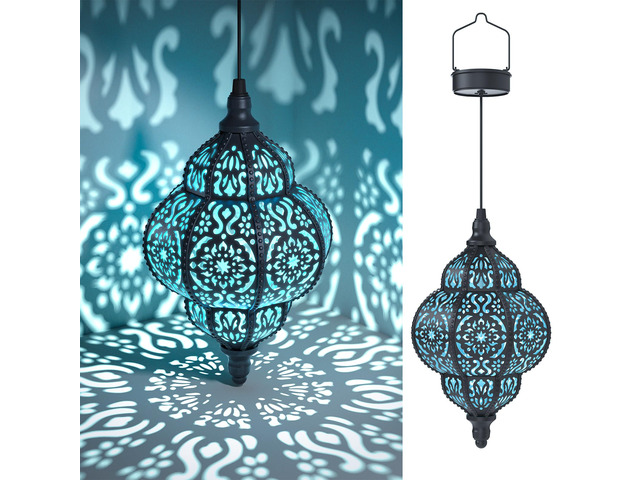 Hanging Solar Lights Outdoor Garden Decor Solar Lantern Waterproof Plastic Moroccan Outdoor Decorations for Patio Pathway Yard Backyard Garden...