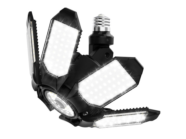 Rotatable LED Garage Light, Brighter Basement Shop Ceiling Lighting LED Garage Ceiling Lights w/ 6 Adjustable Panels, Screw in E26 E27 Socket Bulbs...