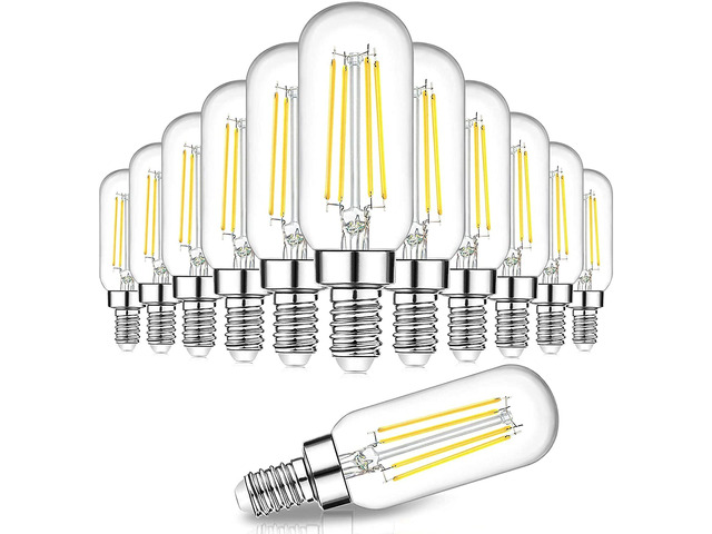 Dimmable E12 Candelabra LED Bulbs 60W Equivalent 6W 600lm, T6 Edison Light Bulbs, 5000K Daylight White, Clear Filament Chandelier LED Light Bulbs,...