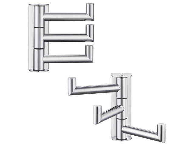 Swivel Towel Hooks, Robe Coat Hook 2 Pack, Polished Chrome 304 Stainless Steel, Foldable Hand Towel Holder for Bathroom Kitchen Closet Cabinet,...