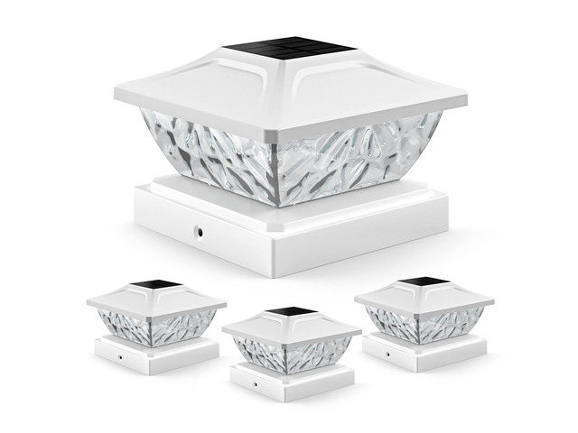 4 Pack Solar Post Cap Lights, 2 Modes Bright Solar Post Lights Outdoor Waterproof, Outdoor Post Lights Solar Powered Deck Lights for 4x4 4.5x4.5...