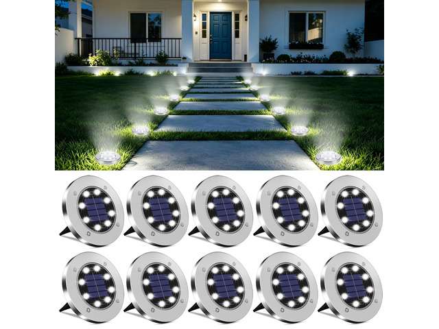 4.6inch Solar Ground Lights, Garden Solar Outdoor Waterproof Pathway Bright In-Ground Landscape Lights for Patio, Lawn, Yard, Driveway, Step and...