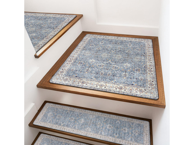 Stair Treads Non-Slip Matching Mat for Wooden Steps 31'x31' Stair Rugs Square Capet Stair Treads Rubber Backing Stair Runner Anti-Slip Stair...
