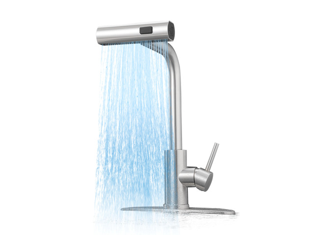 Kitchen Faucets with Pull Down Sprayer,Waterfall Kitchen Sink Faucet,Commercial Utility Stainless Steel Kitchen Faucets,Single Handle Kitchen Sink...