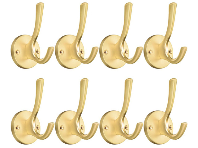 Coat Hooks for Hanging Coat Hooks for Wall Mounted Brass Wall Hooks Heavy Duty Brushed Robe Closet Hooks for Hanging Coats Entryway Metal Towel...