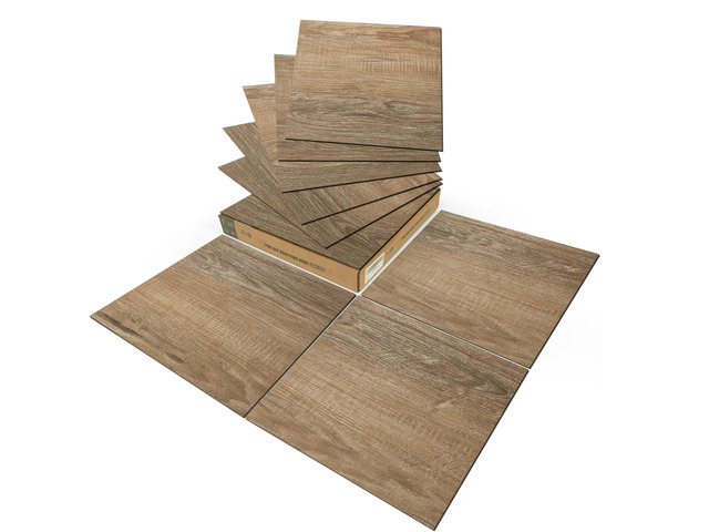 30-Pack Peel and Stick Vinyl Floor Planks, 12' x 12', Light Brown Ash Premium Vinyl, Self-Adhesive, Waterproof, Wood Grain, Fade-Resistant,...