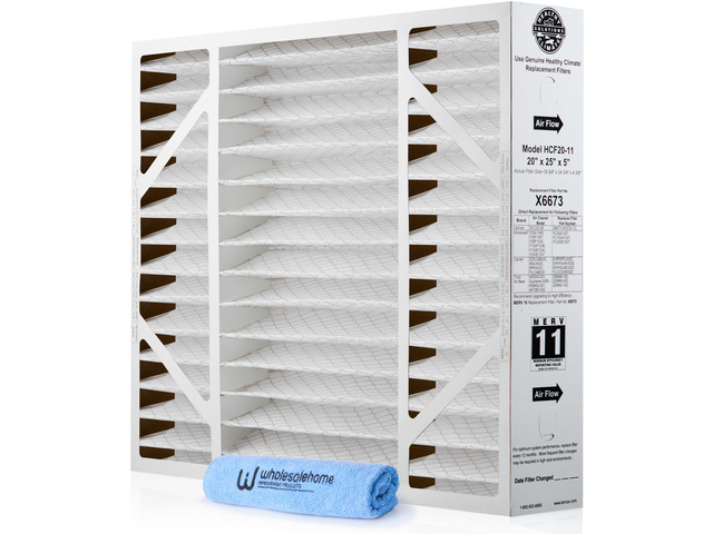 Lennox X6673 20x25x5 Air Filter MERV 11 HVAC AC Furnace Filters, Lennox Filter for Home with Cleaning Cloth, (Actual Size: 19.75 x 24.75 x 4.38...