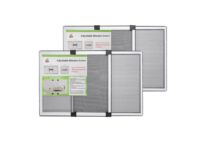 [MEASURE FIRST] Window Screen, FIXED 19.68' HEIGHT, Fits Window Opening Width 28' to 52', Adjustable Sliding Screen Insert, Large, 2-Pack