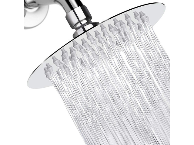 Rain Shower Head, Ultra-Thin Design-Pressure Boosting, Awesome Some Experience, High Flow Stainless Steel Rainfall Head (6 Inch,Chrome Finish)