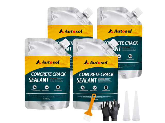 Concrete Crack Filler, High Elasticity Cement Crack Repair Sealant, Self-Leveling Waterproof Caulking Glue for Driveways, Walkways, Patios, Outdoor...