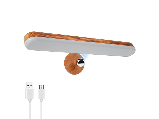 Rechargeable Vanity Light for Mirror, Light Wood 4000mAh Battery, Touch Dimming, 3 Color Modes and 360° Adjustable Magnetic Design for Makeup...