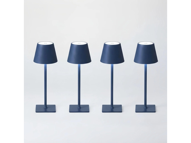 Blue Rechargeable Table Lamps Cordless Set of 4 for Mahjong Tables Party Bulk of 4,Dining Table Top Light,Tabletop Lighting,Coffee...