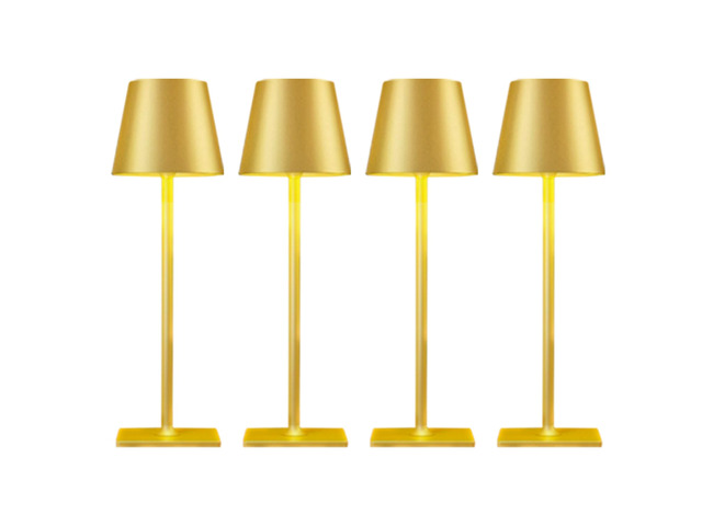 4 Pack Gold Led Cordless Table Lamps-Rechargeable Lamp Set of 4,Tabletop Lighting Outdoor Table Top Light for Restaurant Tables Dinner Kitchen...