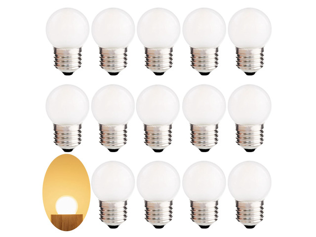 15 Pack G40 1.5W Low Wattage Led Bulb Equal 15 Watt Light Bulbs Standard E26 Base Non-Dimmable for Home Decorative Lighting Outdoor String 150Lumen...